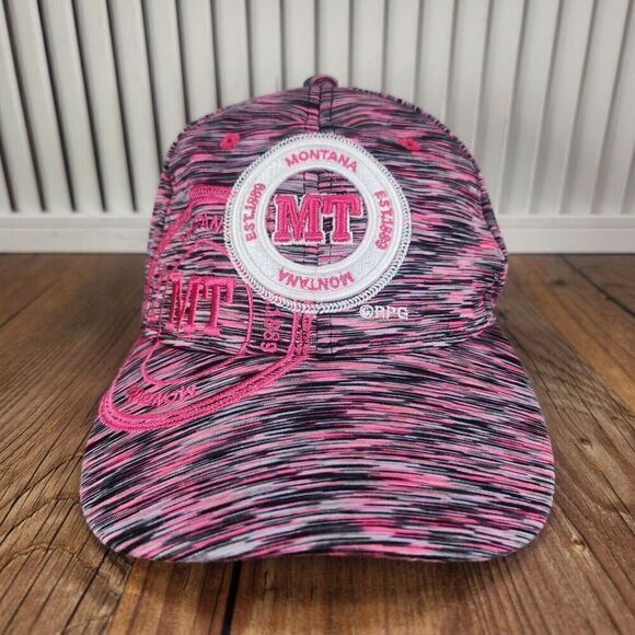 VINTAGE Montana RPG Souvenirs Hat Cap Strap Back Pink Black Womens State Casual - Picture 2 of 10
